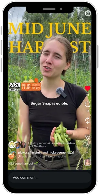 Instagram reel voorbeeld op telefoon
